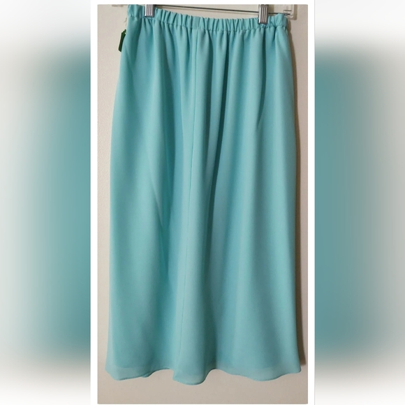 Vintage Wrap Front Skirt Teal Blue Green Size 10 NWT Flowy New W/Tags Old Stock - Picture 9 of 9